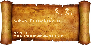 Kakuk Krisztián névjegykártya